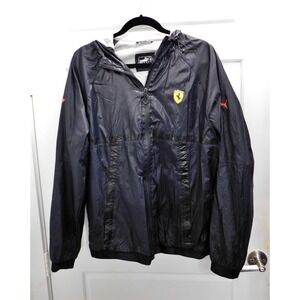 Scuderia Ferrari Puma Windbreaker Jacket Black Nylon Medium